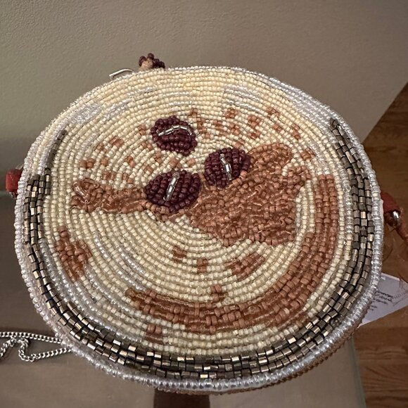 Tik Tok Viral Beaded Espresso Shaped Martini Handbag Purse NWT - Silver Chain - Picture 5 of 8